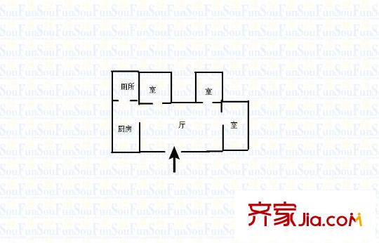 南京路小區(qū) 3室 戶型圖