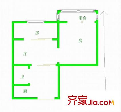 南京路小區(qū) 2室 戶型圖