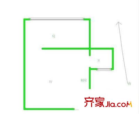 南京路小區(qū) 1室 戶型圖