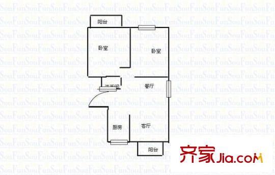 金色麗景 2室 戶型圖