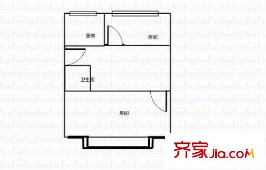 金福新村 2室 戶型圖