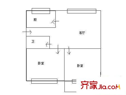 金福新村 2室 戶型圖