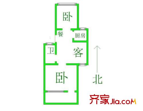金福新村 2室 戶型圖