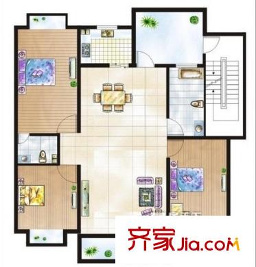 豐華園戶型圖3室2廳 戶型圖 3室2廳