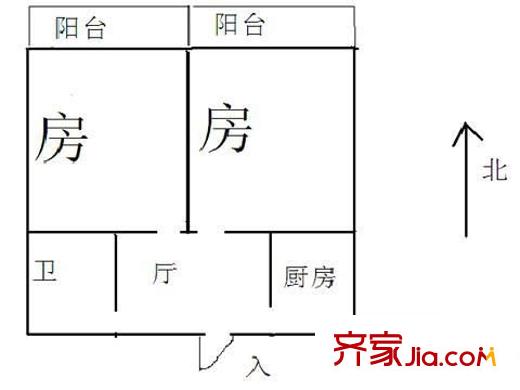 弘繪箐華園 2室 戶型圖