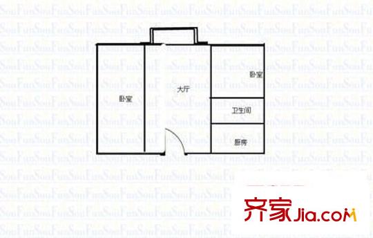弘繪箐華園 2室 戶型圖
