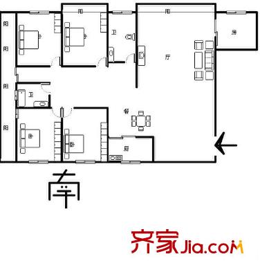 恒裕大廈 5室 戶型圖