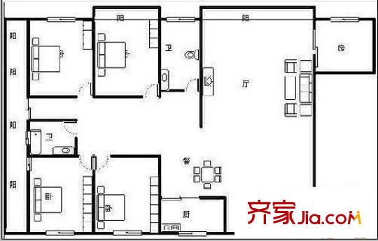 恒裕大廈 5室 戶型圖
