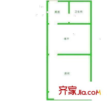 桃源大廈 1室 戶型圖