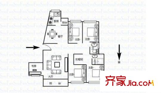 融僑錦江C區(qū) 5室 戶型圖