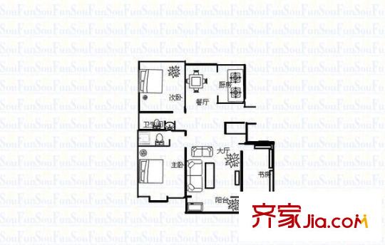 融僑錦江C區(qū) 3室 戶型圖