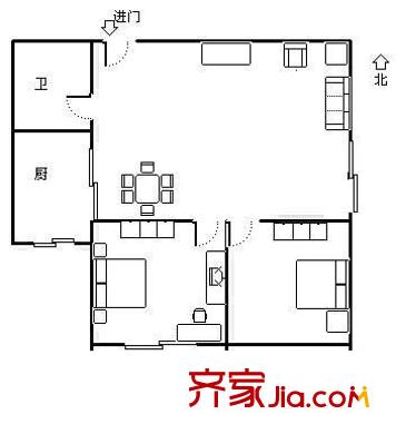沁芳園 2室 戶型圖