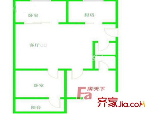 龍鑫公寓 3室戶型圖