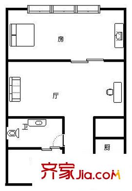 金禧名門 1室 戶型圖