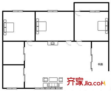 平方米尾新村 4室 戶型圖