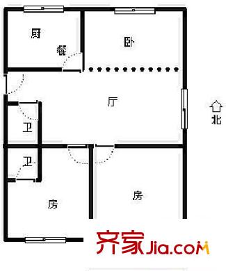 廣安城小區(qū) 3室 戶型圖