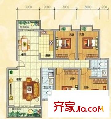 廣安城小區(qū) 4室 戶型圖