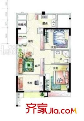 大儒世家花園四區(qū) 2室 戶型圖