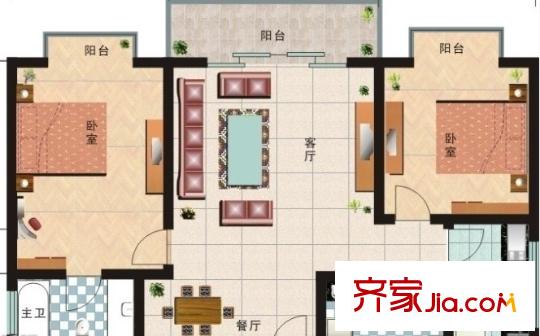 銘新社區(qū)戶型圖2室2廳 戶型圖 2室2廳