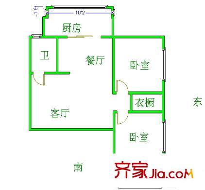 城守前新村 2室 戶型圖