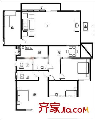 城守前新村 4室 戶型圖