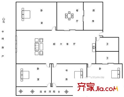 中利花園 4室 戶型圖