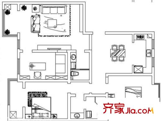 金都華庭戶型圖3室2廳 戶型圖 3室2廳2衛(wèi)1廚