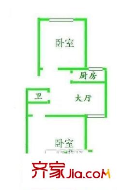 鐵六小區(qū) 2室 戶型圖