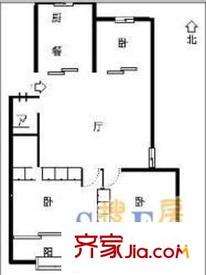 鐵六小區(qū) 3室 戶型圖