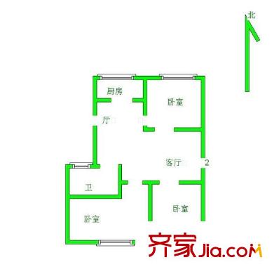 鐵六小區(qū) 3室 戶型圖