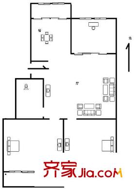 鐵六小區(qū) 3室 戶型圖