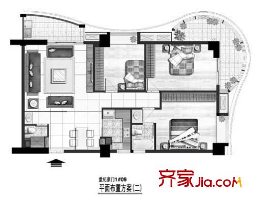 世紀(jì)豪門(mén) 3室 戶(hù)型圖