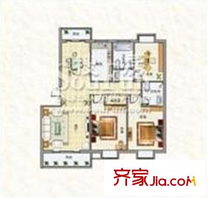 東方新天地D-1 戶型 3室2廳2衛(wèi)1廚