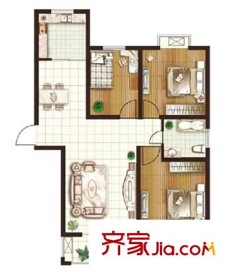 世紀(jì)金輝1期 3室 戶型圖
