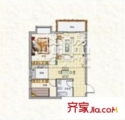 東方新天地B1戶型 2室1廳1衛(wèi)1廚