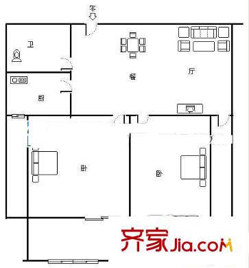 尚賓花園 2室戶型圖