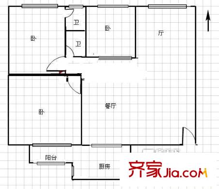 三山大廈 3室戶型圖