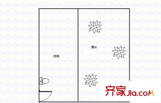 榕城廣場 1室 戶型圖