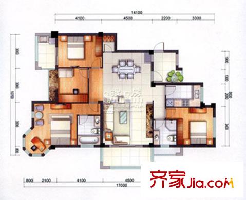 榕城廣場 3室戶型圖