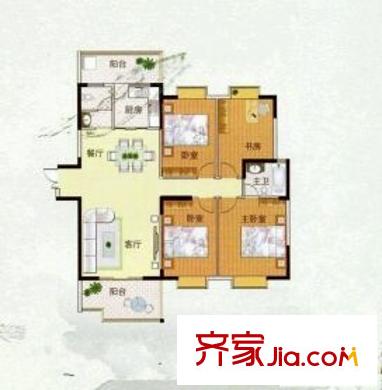 閩冶花園 4室 戶型圖