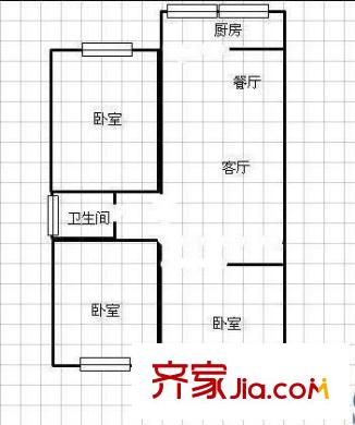 機(jī)械廳鼓西路單位宿舍 3室 戶型圖