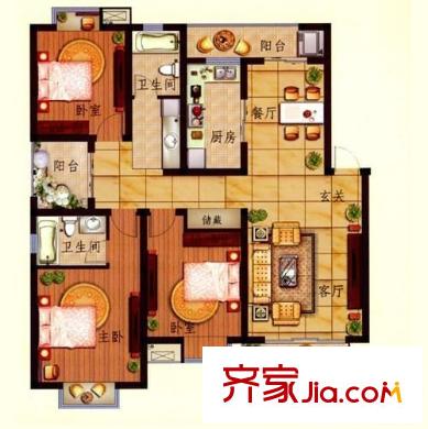 居住主題公園三期香榭麗居戶型圖居住主題公園3期香榭麗居 6室 戶型圖 6室2廳3衛(wèi)1廚