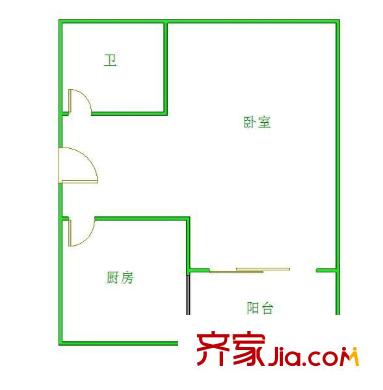 和輝花園 1室 戶型圖
