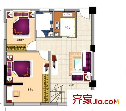 將軍公寓戶型圖2室2廳 戶型圖 2室2廳