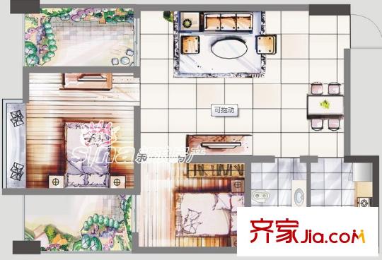 歐景苑四期戶型圖2室2廳 戶型圖 2室2廳1衛(wèi)1廚