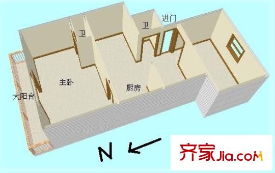 嘉福小區(qū) 2室 戶型圖
