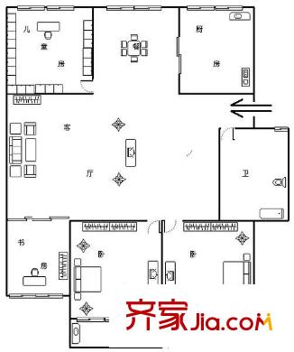 國(guó)稅宿舍 4室 戶型圖