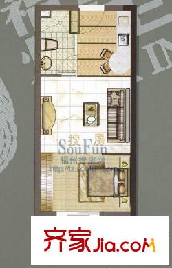 福州星勢(shì)力 1室 戶型圖