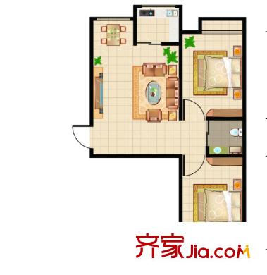 花西公寓戶型圖2室2廳 2室2廳