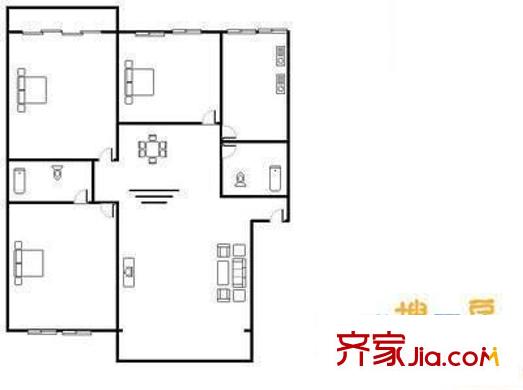 福灣新城冬陽苑 3室 戶型圖